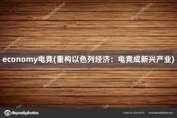 economy电竞(重构以色列经济：电竞成新兴产业)