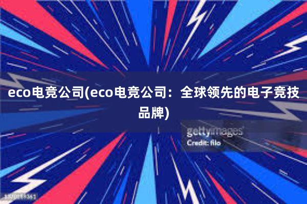 eco电竞公司(eco电竞公司：全球领先的电子竞技品牌)