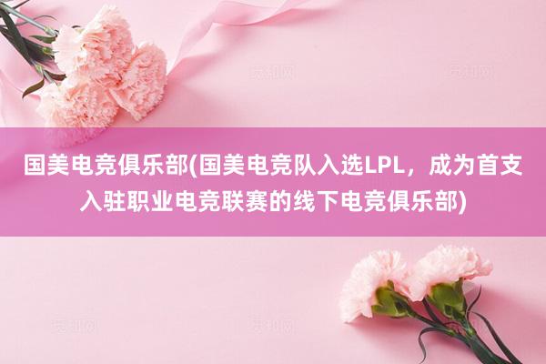 国美电竞俱乐部(国美电竞队入选LPL，成为首支入驻职业电竞联赛的线下电竞俱乐部)