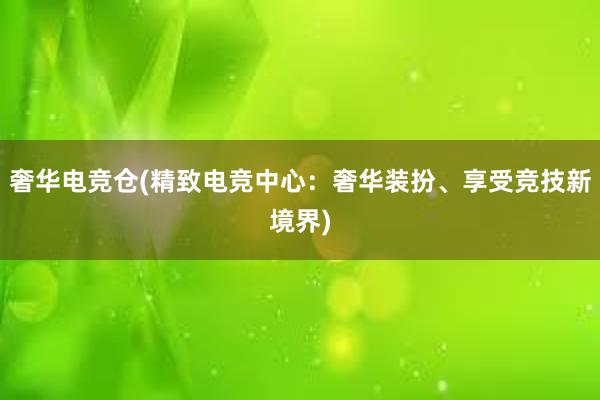 奢华电竞仓(精致电竞中心：奢华装扮、享受竞技新境界)