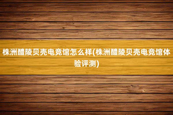 株洲醴陵贝壳电竞馆怎么样(株洲醴陵贝壳电竞馆体验评测)