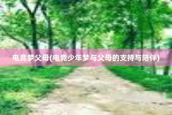 电竞梦父母(电竞少年梦与父母的支持与陪伴)