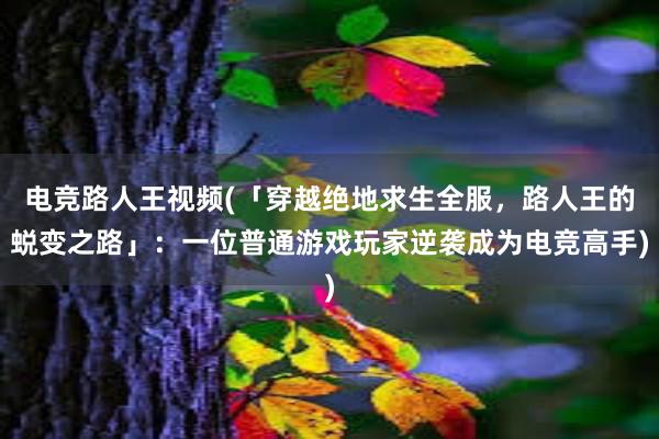 电竞路人王视频(「穿越绝地求生全服，路人王的蜕变之路」：一位普通游戏玩家逆袭成为电竞高手)