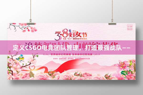 定义CSGO电竞团队管理，打造最强战队——