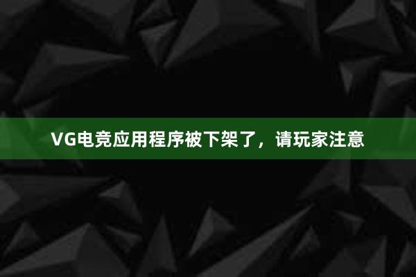 VG电竞应用程序被下架了，请玩家注意