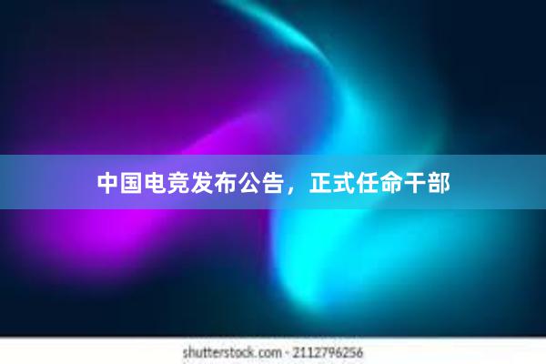 中国电竞发布公告，正式任命干部