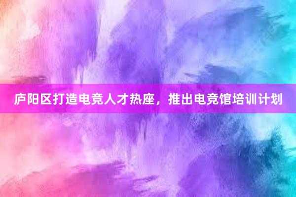 庐阳区打造电竞人才热座，推出电竞馆培训计划