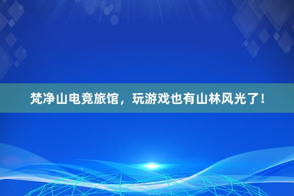 梵净山电竞旅馆，玩游戏也有山林风光了！