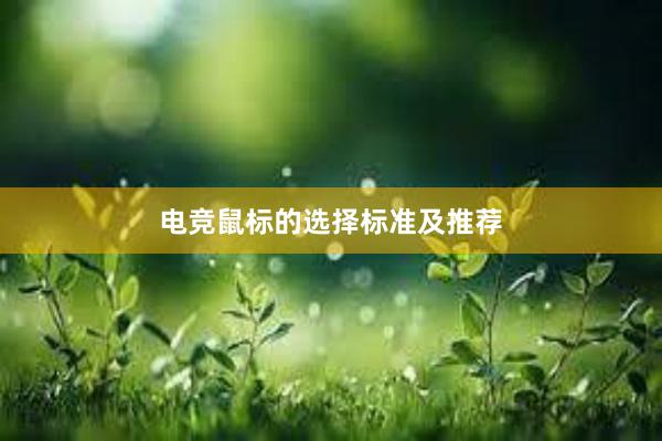 电竞鼠标的选择标准及推荐